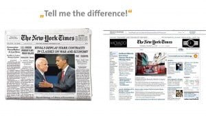 Difference between print and online NY Times