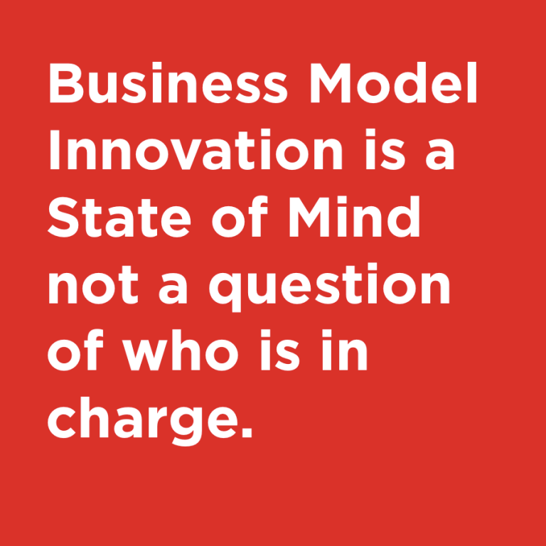 Who is in charge of business model innovation?